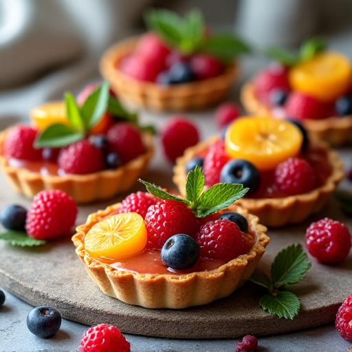 Fresh fruit tarts from the seasonal collection.